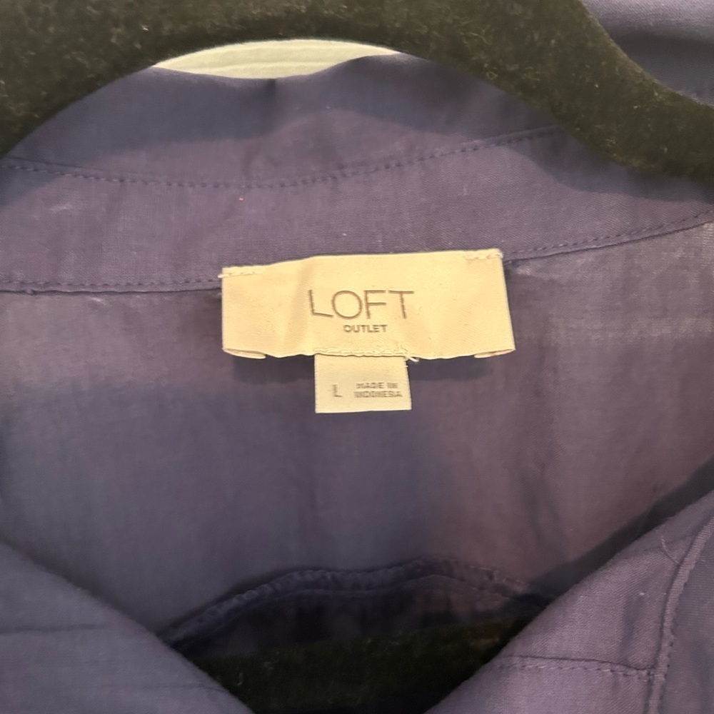 Loft Purple/Blue Button Down Shirt w Collar
Size L - Picture 5 of 7
